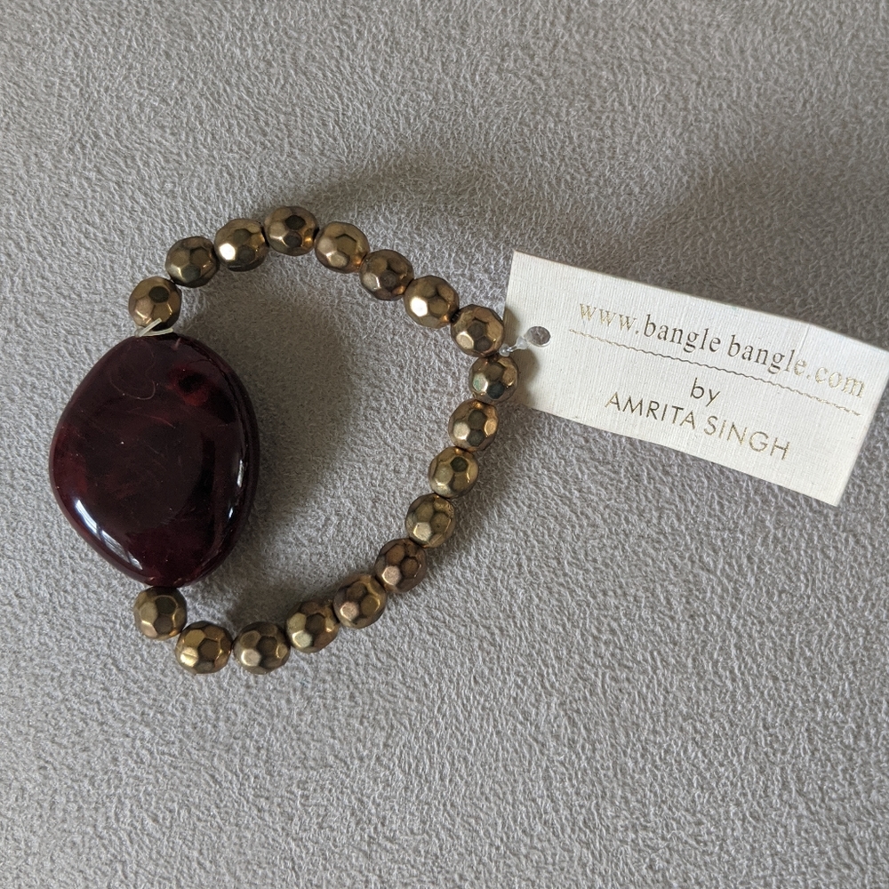 Vintage Amrita Singh ruby and gold bracelet